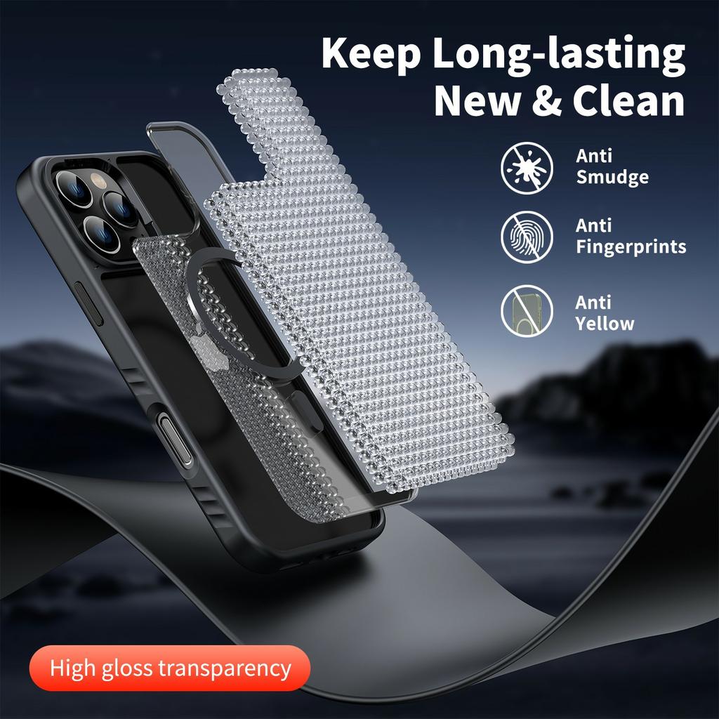 For iPhone 16 Case Compatible with MagSafe TPU+PC Shockproof Phone Back Cover