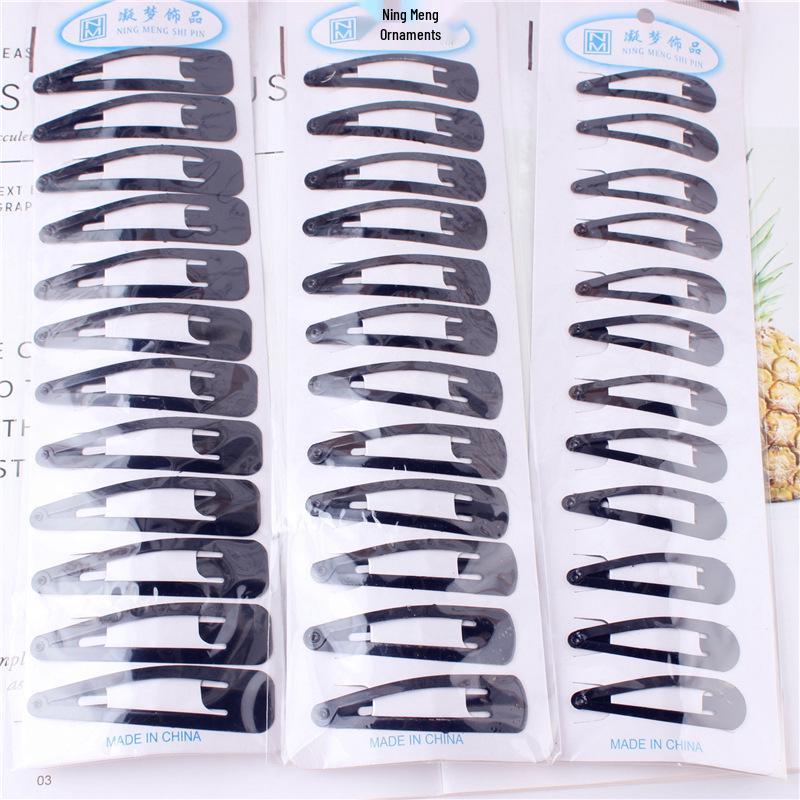 Korean Style Alloy Hair Clips - Women's Simple Black BB Clips, Hairpins & Small Hair Bun Accessories