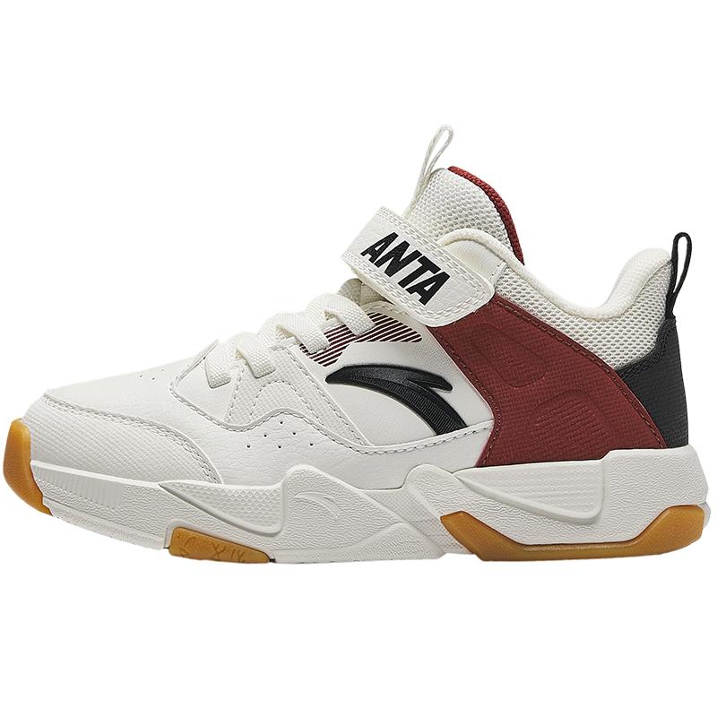 

Anta Детские простые универсальные легкие баскетбольные кроссовки средней высоты из синтетической кожи с амортизацией Детские кроссовки Белый Красный A12449933-2 29