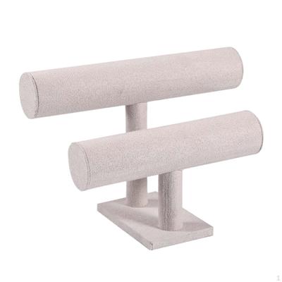 Armband-Ausstellungsständer Armreif-Organizer, Jute-Stange 2-stöckig Schmuck für Lagerung Geschäft