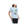 Adidas Neo Cartoon Character Print Letter Pattern Spliced Round Neck Short Sleeve T-Shirt Women T-Shirt Blue HF7264