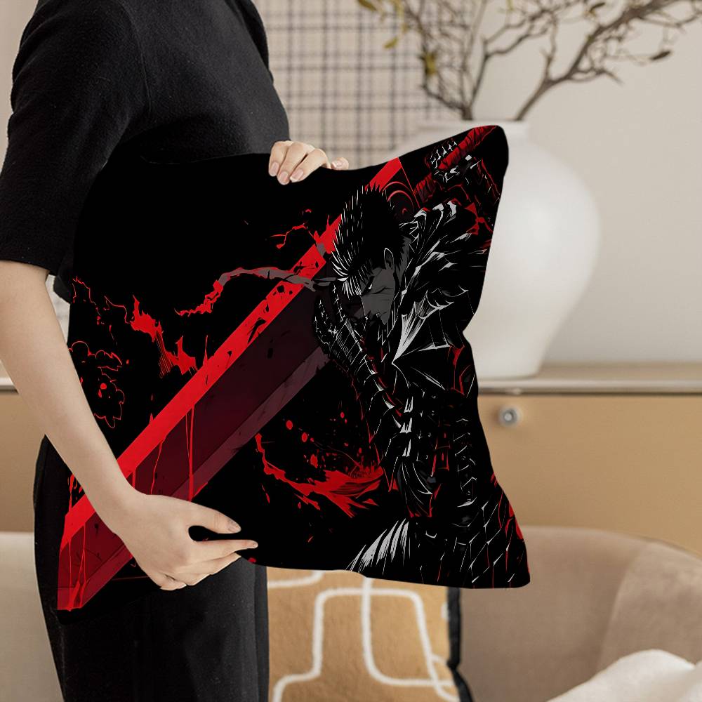 Berserk Guts Hot Anime Personalized Pillow Cover Kids Bedroom Wild Party Decor Pillowcase Kid Birthday Shower Gift
