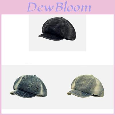 Denim Beret Hat For Women Vintage Wash Sun Protection Casual Fashion Summer
