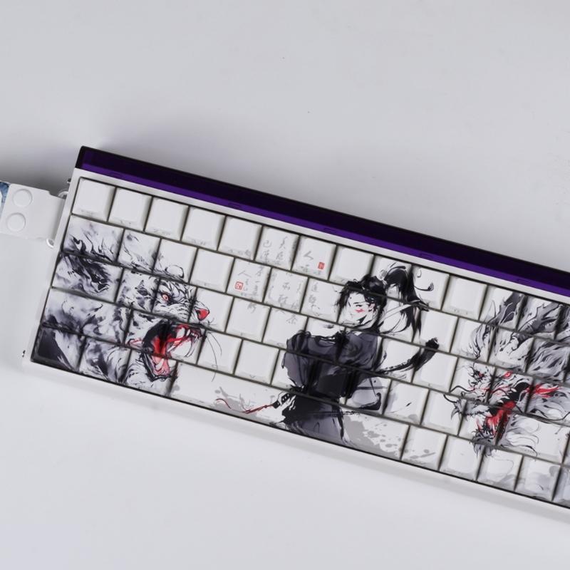 Anti Slip PBT Keycaps Dragon Theme Side Printing For Most Mechanical Keyboards 60% 68% Pattern