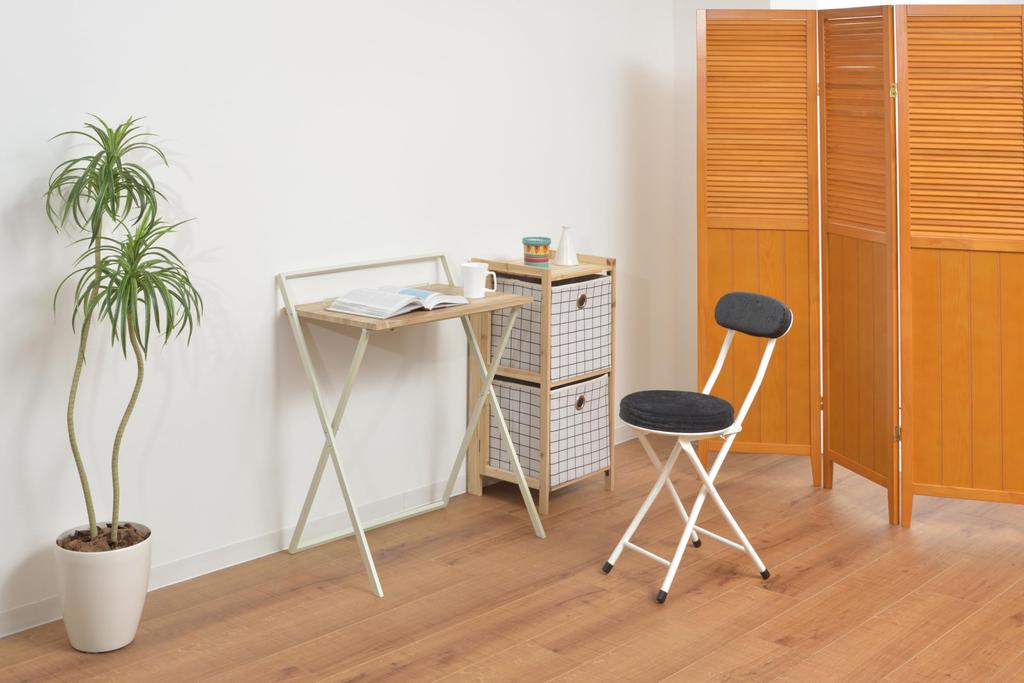 AZUMAYA Folding Desk White PT-780WH