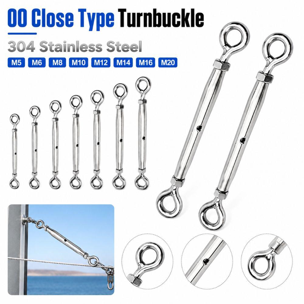 304 Edelstahl OO Geschlossener Typ Spannschloss M5 M6 M8 M10 M12 M14 M16 M20 Rostfreier Drahtseilspanner Robust Einstellbar