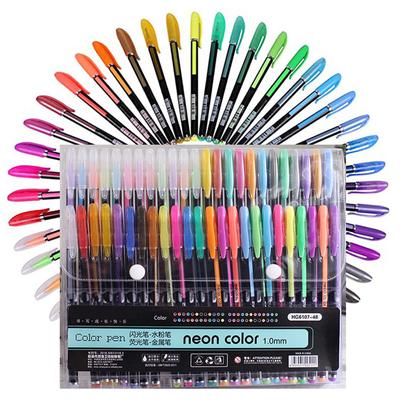 12Pcs Metallic Glitter Colors Gel Pens For School Office Adult Coloring Book Journals Drawing Art Markers Promotion Pen