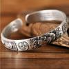 Retro Copper Coins Pixiu Charms Bracelet Men'S Silver 925 Design Simple Chinese Style Domineering Open Bangles Jewelry