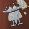 Lace Fashion Hollowed Out Perspective Lingerie And Underwear Four Piece Set Other Women's Underwear