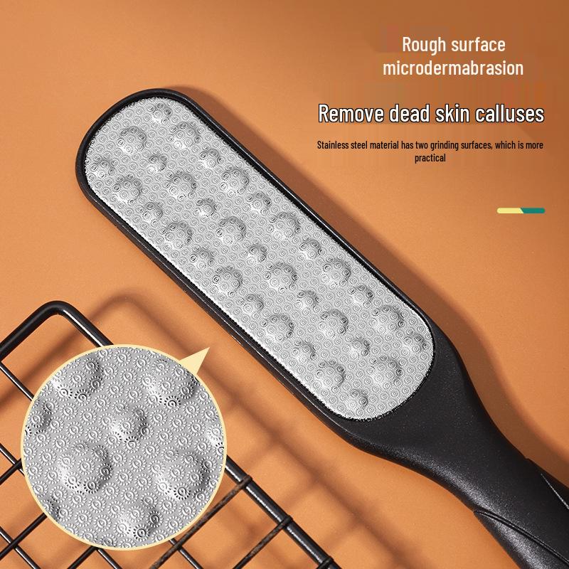 Double-Sided Stainless Steel Foot File for Pedicure - Removes Dead Skin and Calluses, Polishes, and Smooths Heels and Soles.