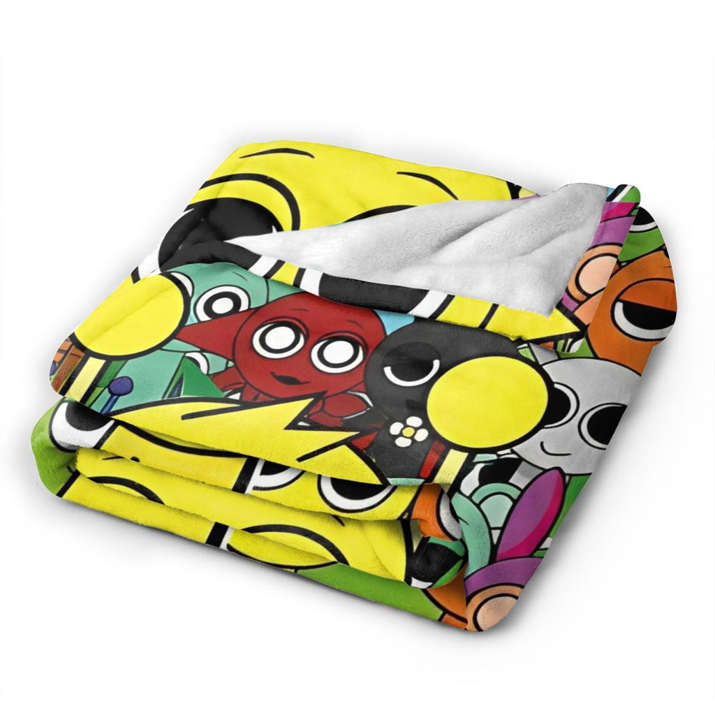 Sprunki Team Funny Games Blanket  Flannel Funny Breathable Throw Blankets for Chair Covering Sofa Summer