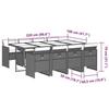 VidaXL Garden Dining Set and Cushions 9 Pcs Light Grey Rattan 3277690