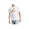 Adidas Metallic Logo Print Sports Short Sleeve T-Shirt Men Tops White II3466