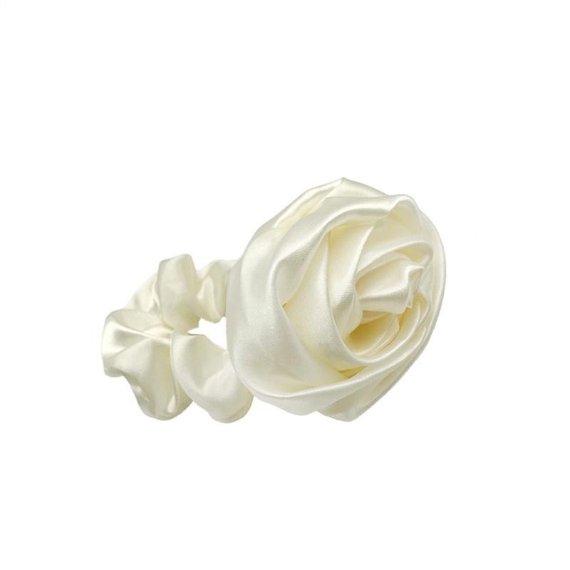 French Silk Headband, Retro Rose, Three-dimensional Flower, Large Intestine Hair Tie, Female Korean Version