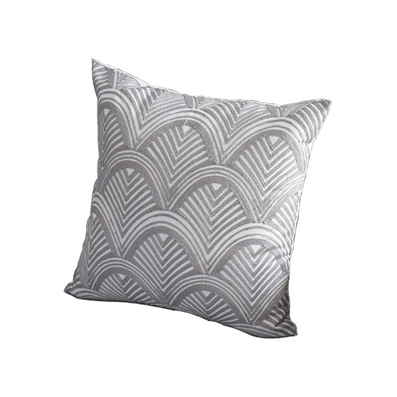 Nordic Geometric Embroidered Pillow Case Living Room Sofa Cushion Fabric Car Waist Pillow Pillow Case Core-free