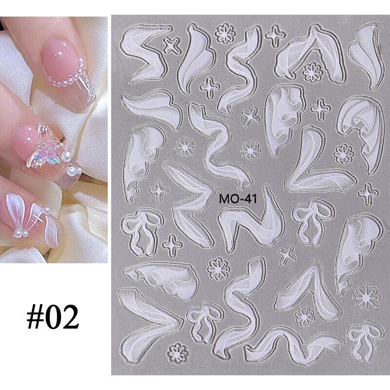 5D Nagelaufkleber mit Cartoon-Prägung und bunten Herzmustern, kindliche Aufkleber