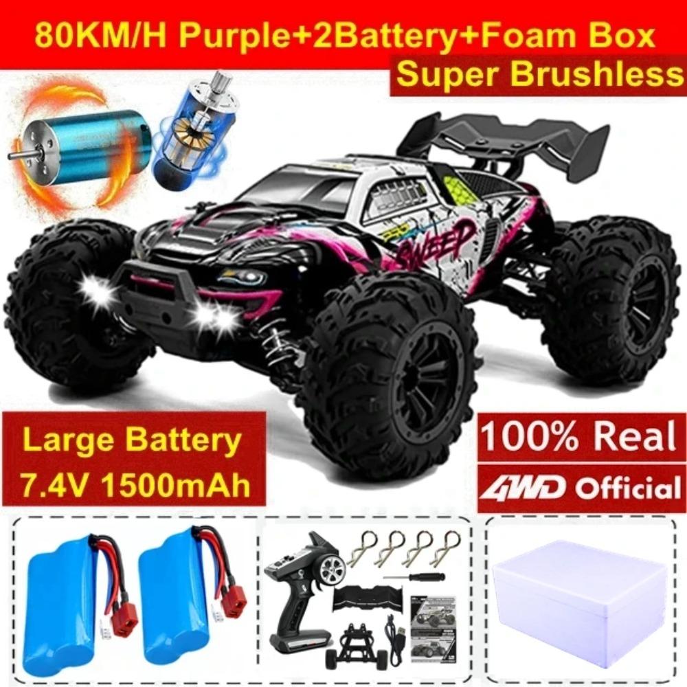 4WD 1:16 80KM/H Super Brushless 50KM/H Brushed RC Car 4x4 Off Road Remote Control High Speed Drift Racing Truck Buggy Toy Gift