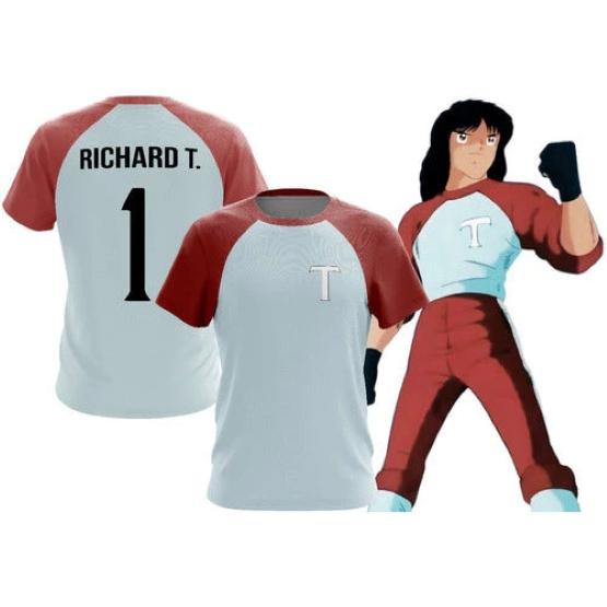 

Tsubasa Wakashimazu Richard GK Goalkeeper Cartoon Animation Football Soccer T-Shirt Jersey Print Sport Vintage Short Sleeve Uniform Cosplay Unisex XS