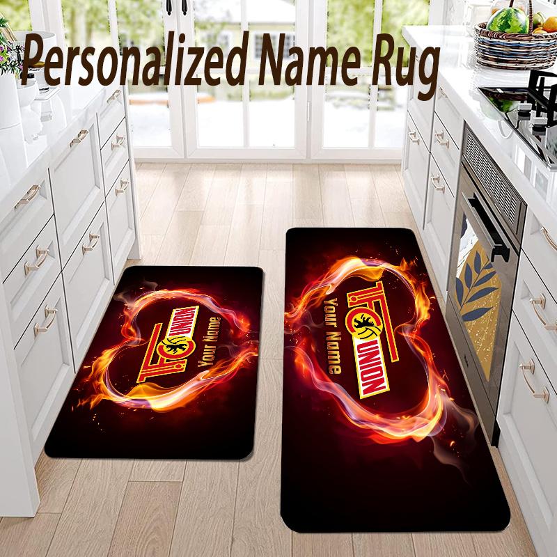 Custom Name VfB Stuttgart FC Flannel Area Rug Kitchen Floor Mat Personalized Home Decoration