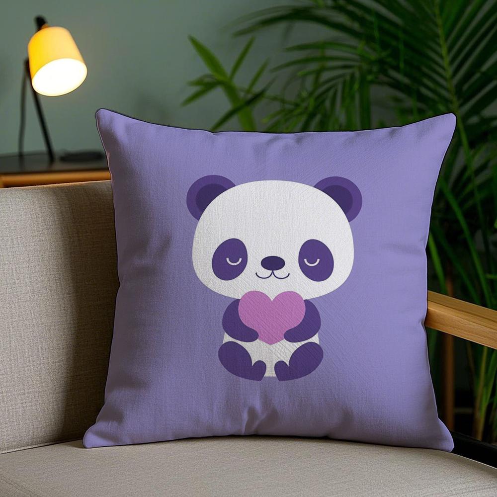 Cute Animal Cushion Cover Plush Fabric Soft Double-Sided Printed Invisible Zipper Sofa Pillow Case Home Decor