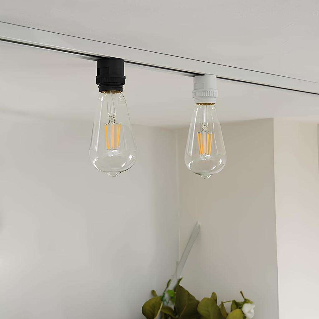 DiCUNO Schienenfassung für Stromschienen, Schwarz, E26 Sockel kompatibel, LED Schienenleuchte, Deckenleuchte, 6er Set