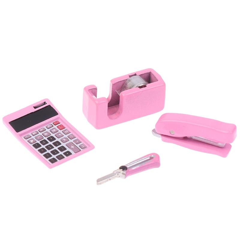 Dollhouse Mini Stationery Simulation Tape Cutter Utility Knife Pack School Supplies Model