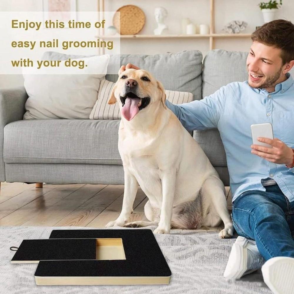 Wooden Dog Scratching Board Pull-Out Wear-resistant Pet Scratching Board Sandpaper Non-shedding Dog Nail File Board Pet Grooming