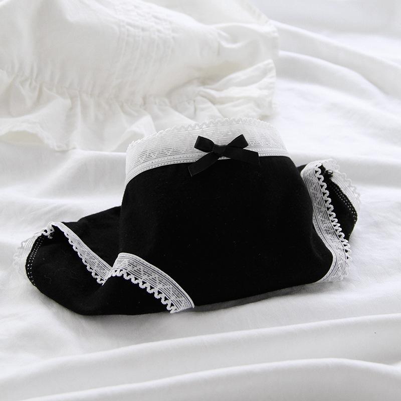 3Pcs/set Women Sexy Cotton Panties Underwear Seamless Soft Briefs Skin-Friendly Female Lingerie Mid-waist Black Underpants