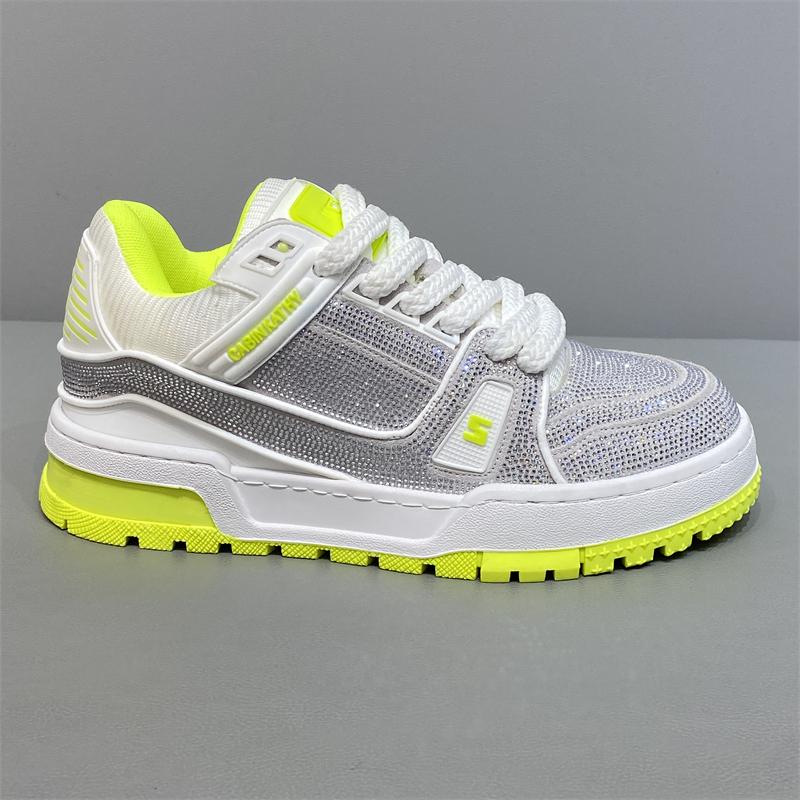 Fashion Luxury Designer Fashion Men's Charm Rhinestone Lace Up Platform Shoes Causal Flats Moccasins Male Rock Hip-hop Walking Sneakers