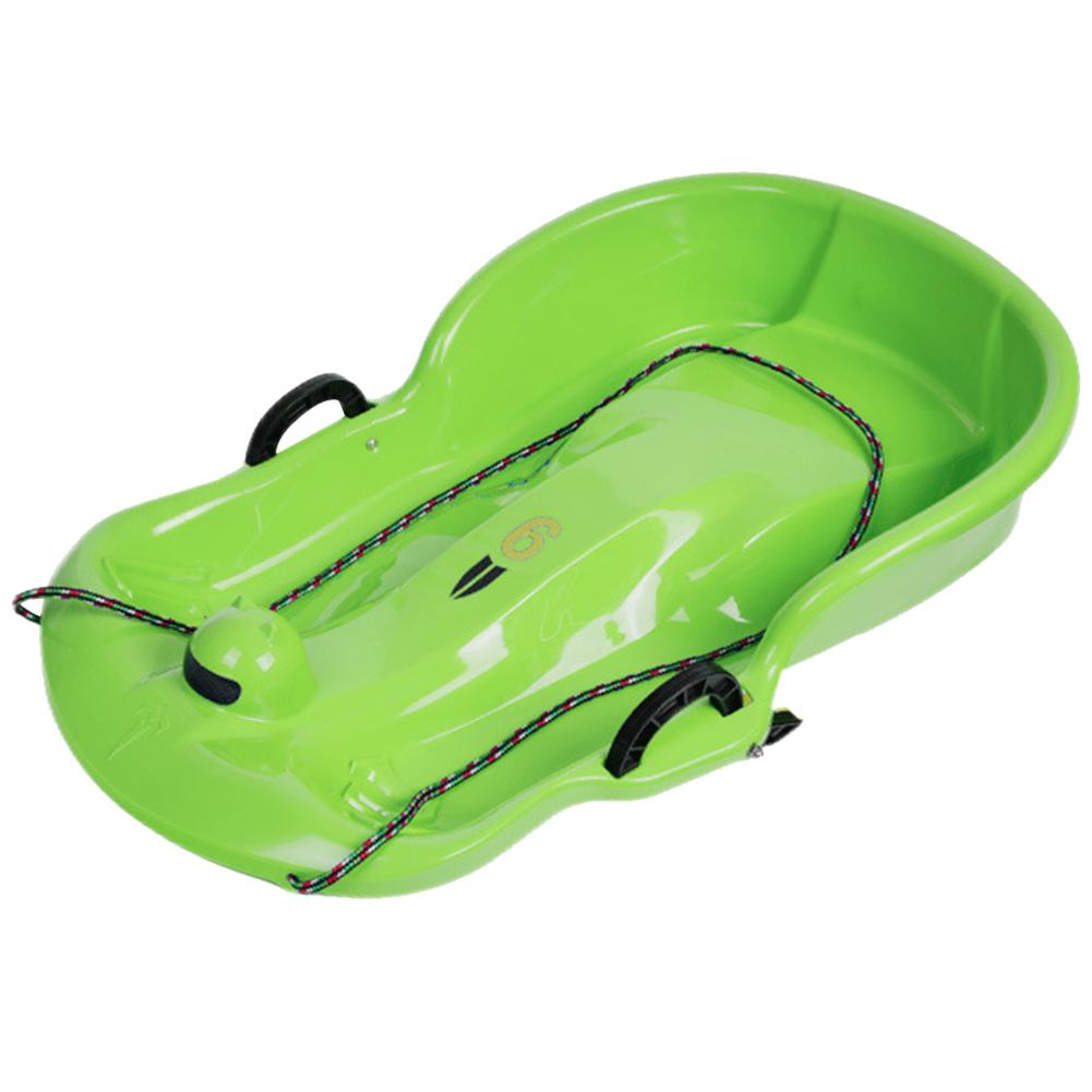 Plastic Snow Sled Snow Speeder Sled With Pull Rope Kid Downhill Sprinter Toboggan Snow Sled Solid Snow Sled for Winter Sport