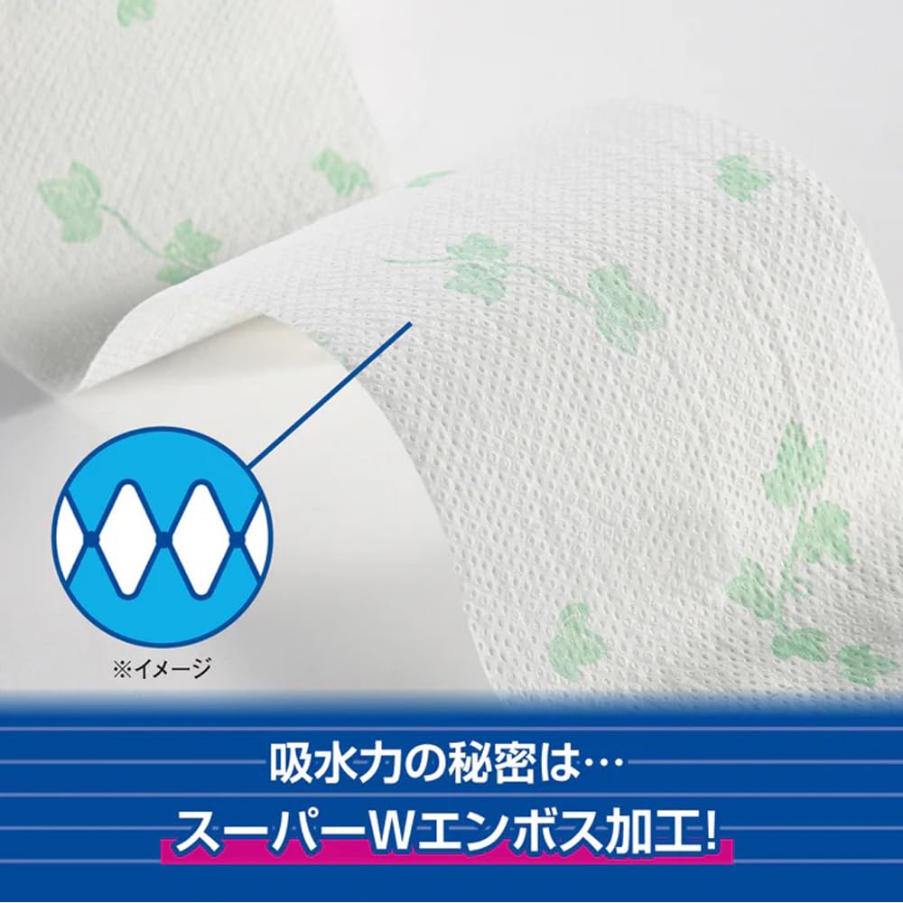 [Set] Toilet paper with double the absorbency, specially made for use with bidet toilets, 12 rolls (4 rolls x 3 bags) + Refine non-alcoholic wet wipes
