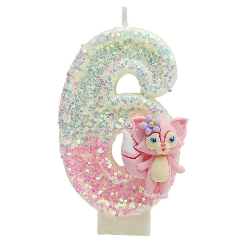 Exquisite Cute Cartoon Linnabelle Digital Candle Birthday Cake Atmosphere Birthday Decoration Candle Styles