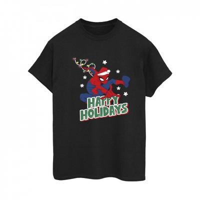 Womens/Ladies Happy Holidays Cotton Boyfriend T-Shirt
