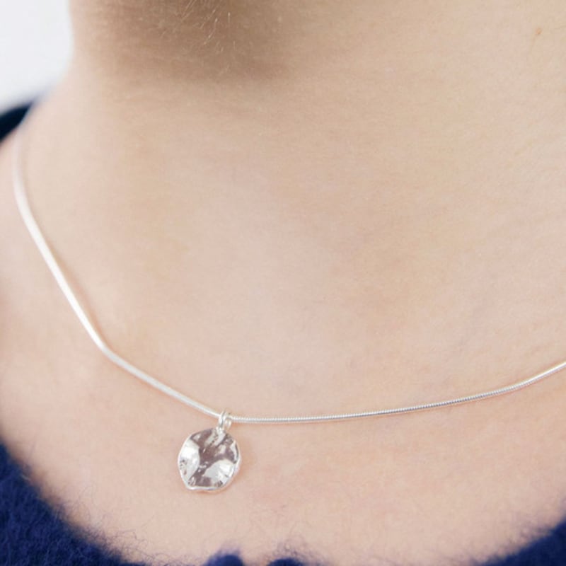 NUOY (925 Silver) Silver Circle Pendant Necklace