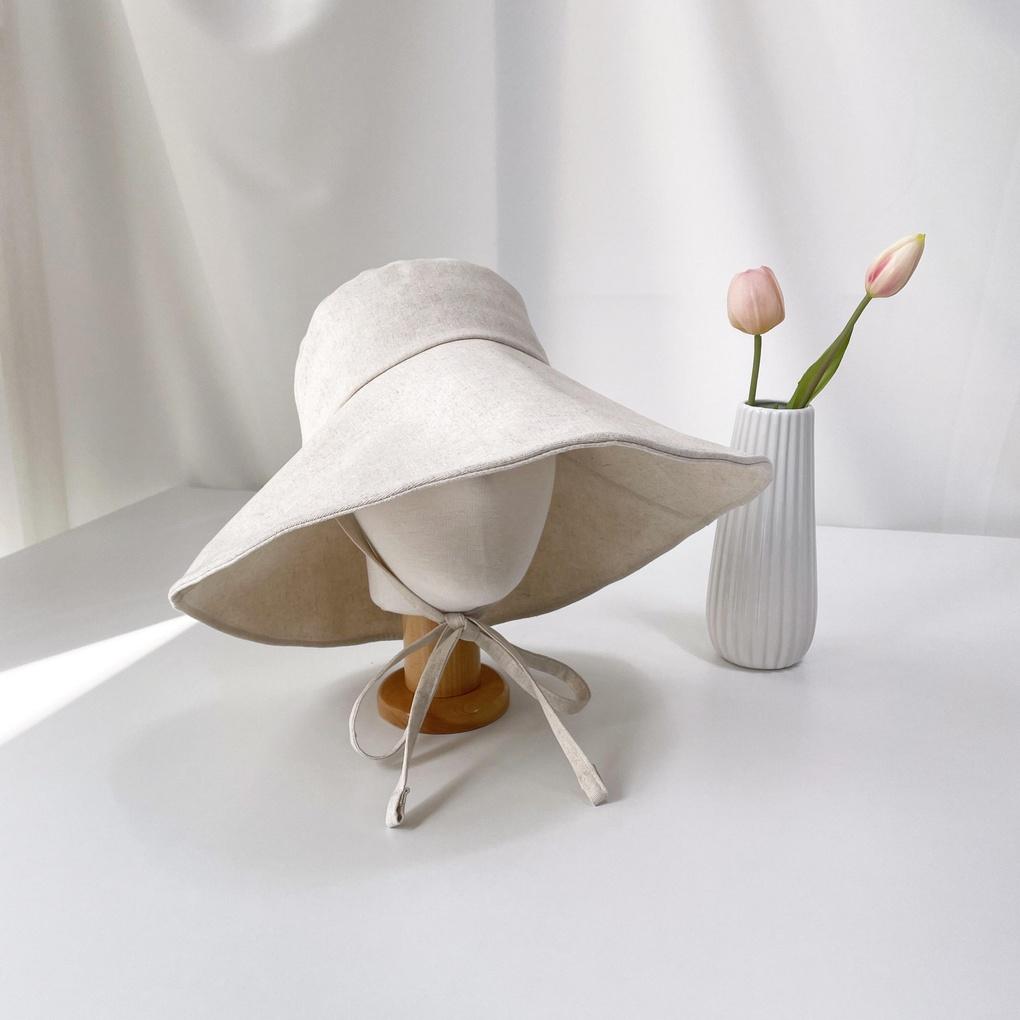 

Men s and Women s Daily Bucket Hat Linen Bucket Hat with Wide Brim Beige
