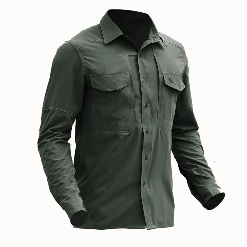 

Huanlong Mountaineering Shirt Quick-drying Casual Elastic Business Goods Outdoor Long Sleeves M зелёный