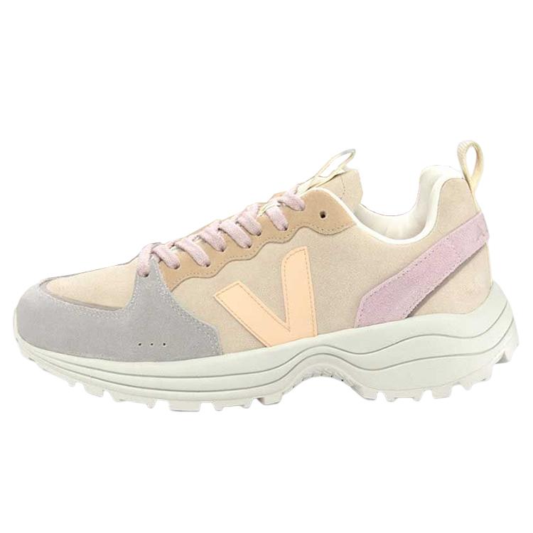 VEJA Venturi Suede Lace Up Sneakers Beige Grey Pink Women s VC0303213 39