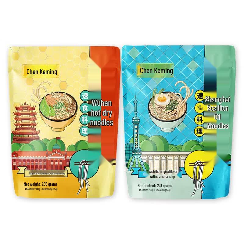 Chen Keming Shanghai Scallion Oil & Wuhan Hot Dry Noodle 8-Pack