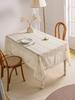 Beige Lace Vintage Diamond Tablecloth Kitchen Tablecloths for Rectangle Tables or Party Banquet Dining Wedding Decorations