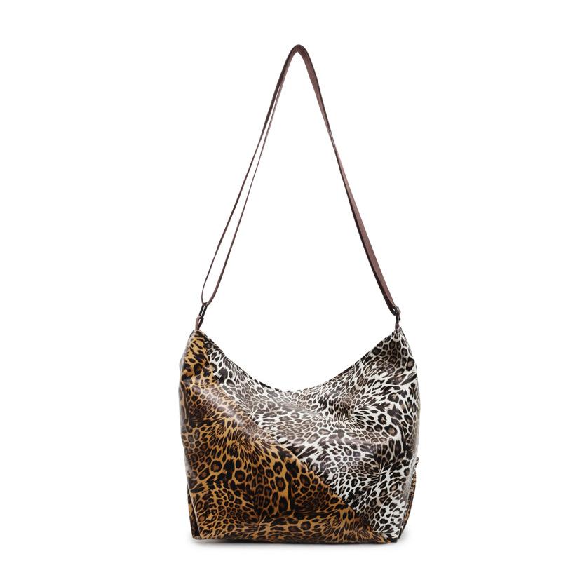 New Retro Shoulder Bag Leopard Print Lazy Style Fashion New Large Capacity Tote Bag Messenger Bag Women