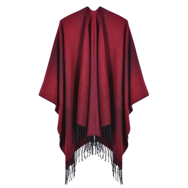 Imitation Cashmere Women Scarf Winter Classic Solid Tassel Poncho Warm Femme Wrap Blanket Capa Para Mujer Pashmina Shawls Pareo