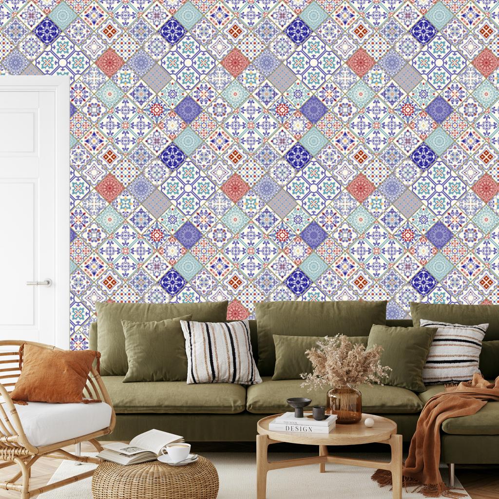 Ornamental Mosaic Wallpaper for Living Room and Bedroom 50x1000