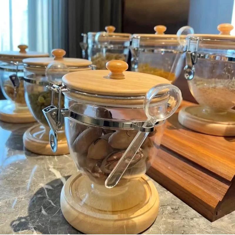 Transparent Plastic Kitchen Coffee Bean Cup – Airtight Sealed Storage Jar Container