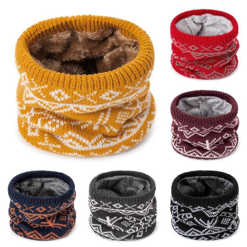 Unisex Winter Scarf Neck Warmer Thickened Fleece Outdoor Cycling Face Mask Versatile Knitted Neck Protection Overhead Scarf