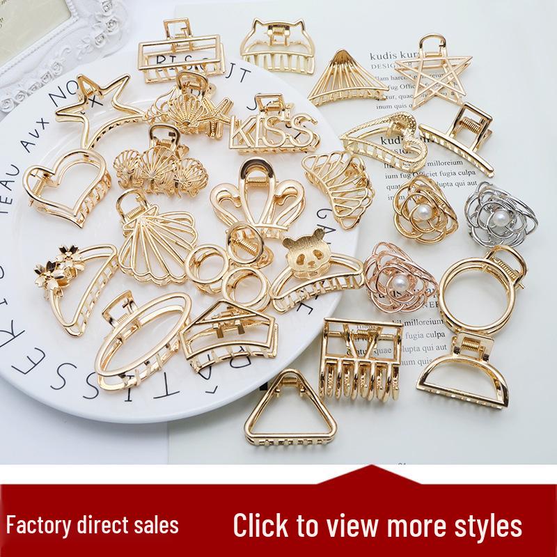 INS Minimalist Metal Claw Hairpin: Small & Medium Retro Hair Clip for European & American Styles, Korean Headwear
