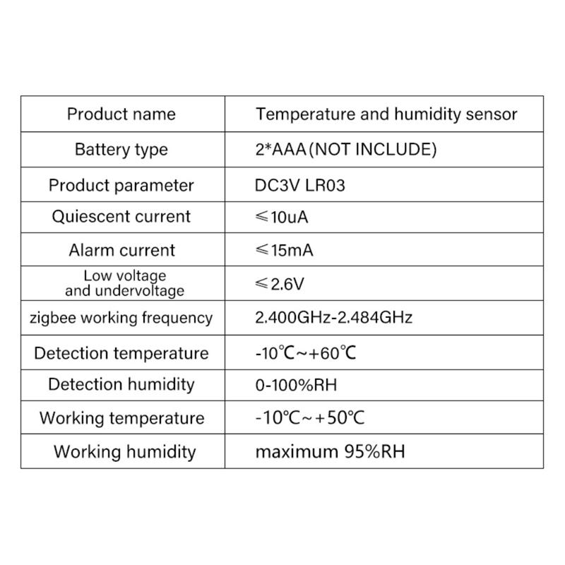 A96I-Zigbee Humidity And Temperature Sensor Smart Hygrometer Thermometer Remote Monitoring And Alerts Smart Home