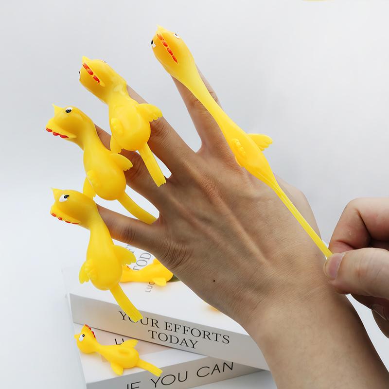 12/24pcs Fun Soft Plastic Finger Catapult Chicken Game Kids Birthday Party Gift School Gift Prize Pack Toys