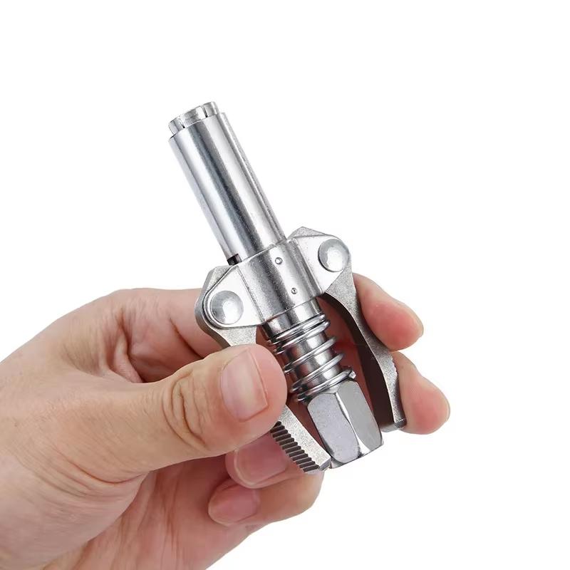 Locking Grease Coupler Double Handle Stainless Steel Leakproof High Pressure for Car Farm Machinery Repair