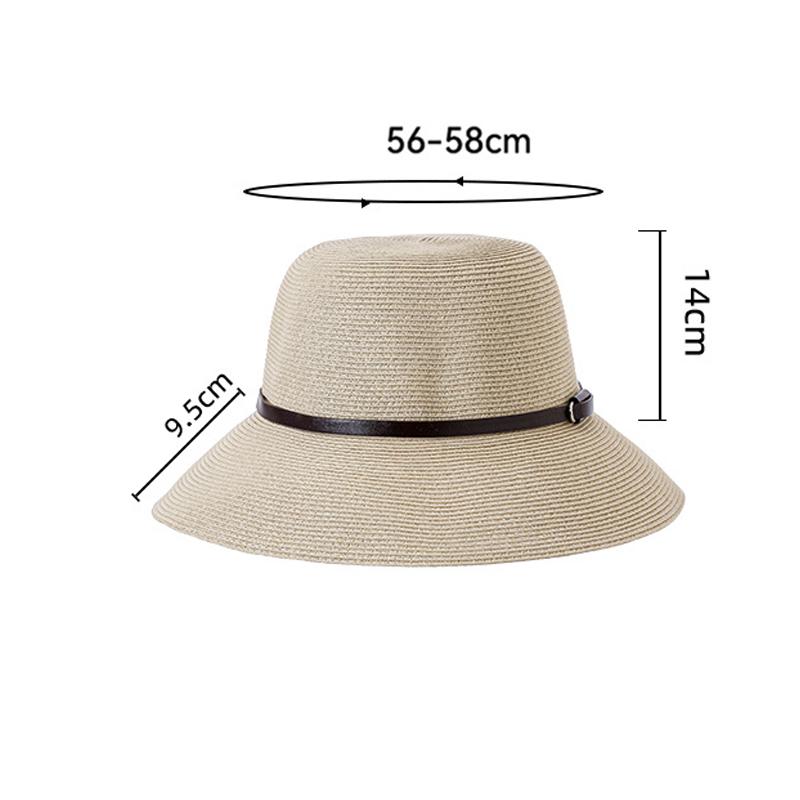 Straw Hat Women's Folding Breathable Fisherman Hat Large Brim Sun Hat