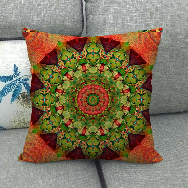 Symmetrical Bohemian Geometric Patterns Digital Printing Short Plush Pillow Covers For Car Sofa Office Cushion Cover Home Goods